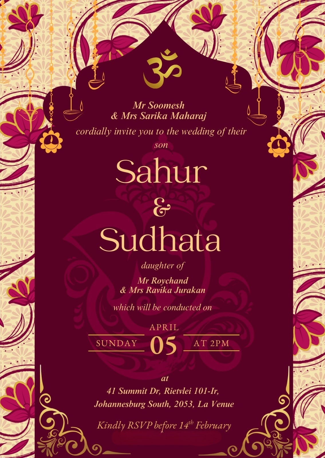 Wedding invitation suite design